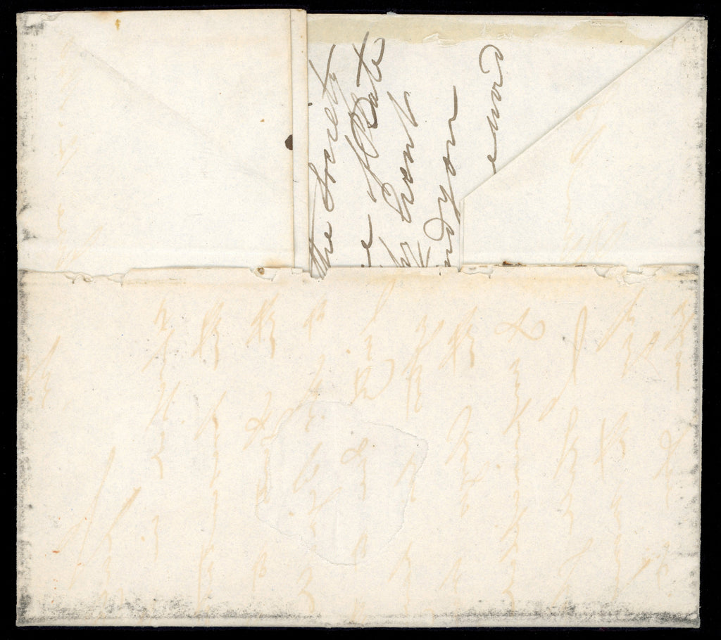 Great Britain SG 2 plate 4 1840 entire from Darlington to Liverpool with 1d black lettered QG