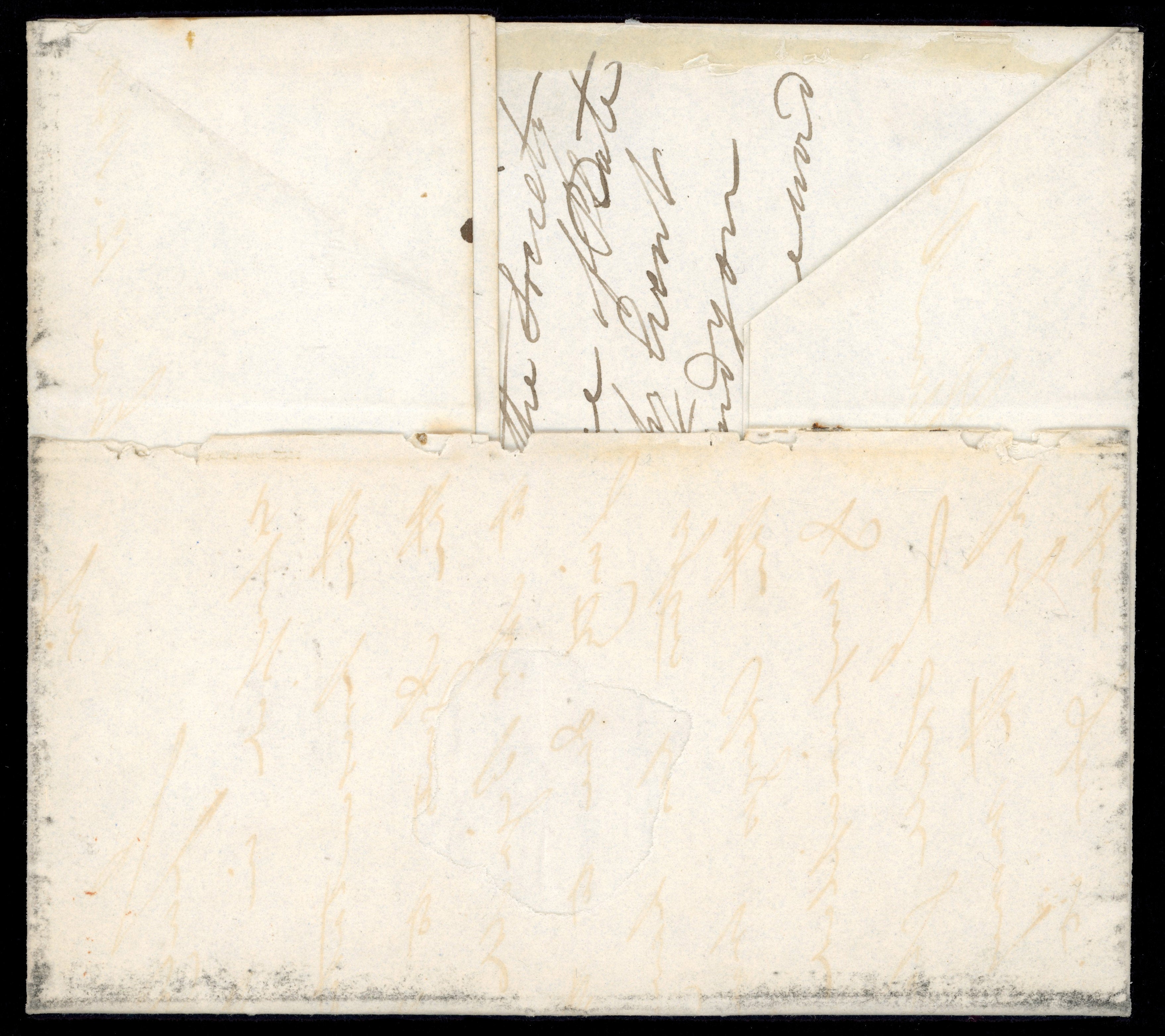 Great Britain SG 2 plate 4 1840 entire from Darlington to Liverpool with 1d black lettered QG