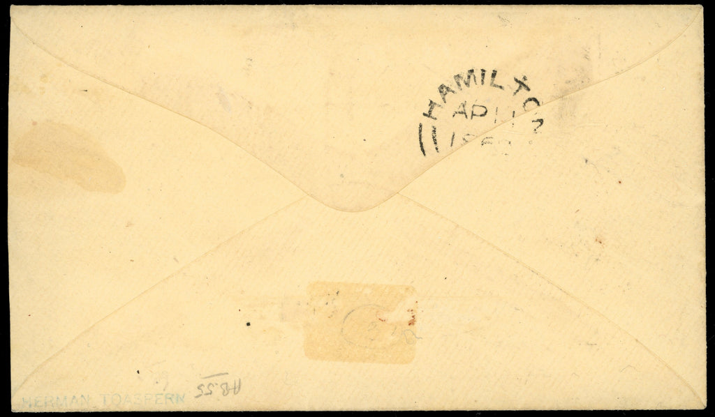 Canada SG 36 1862 cover to New York with 1859 10c brown