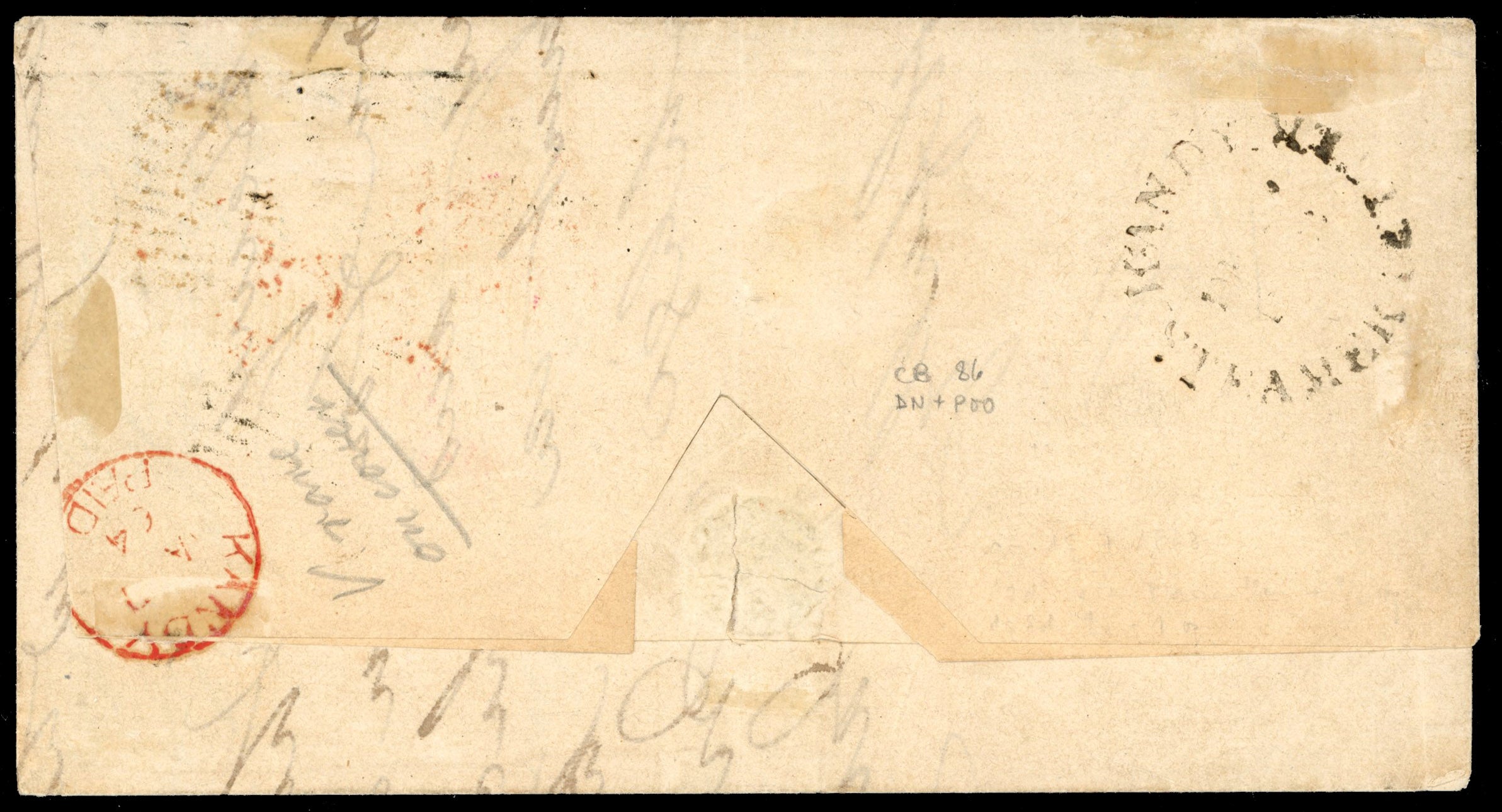 Ceylon SG 9 1864 cover from Kandy to London with 1857-59 imperf 10d dull vermilion