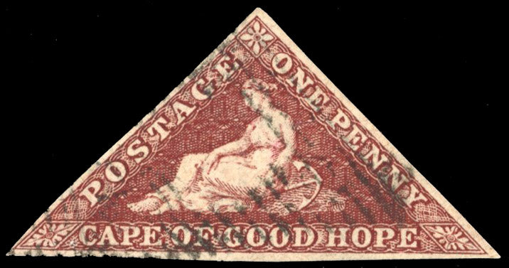 Cape of Good Hope SG 18b Used 1863-64 1d deep brown-red DLR printing