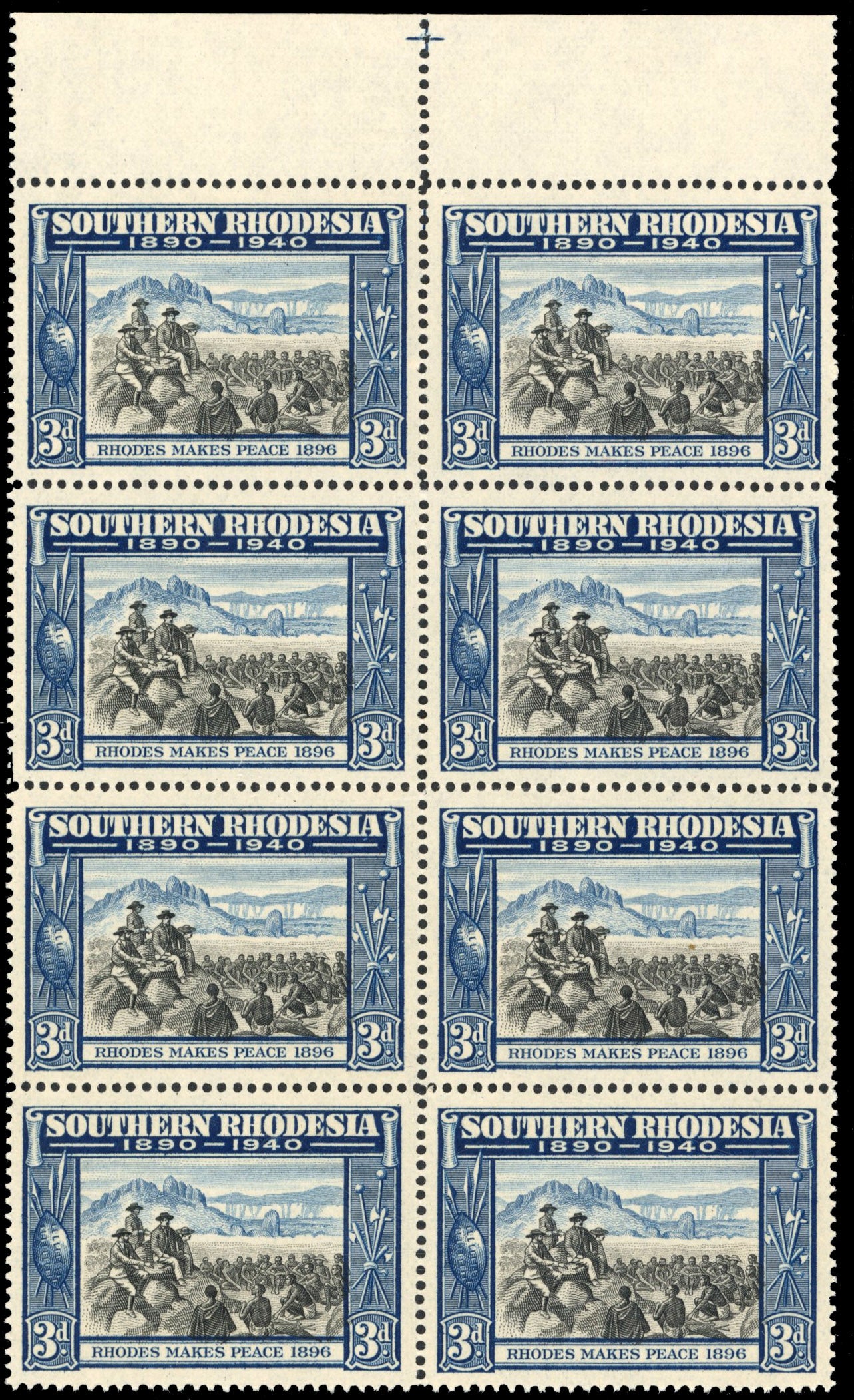 Southern Rhodesia SG 57b Unmounted Mint 1940 BSAC Golden Jubilee 3d variety Smoke Signal