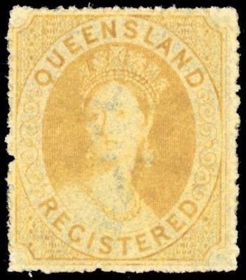 Queensland SG 20 Unmounted Mint 1860-61 Registered (6d) orange-yellow