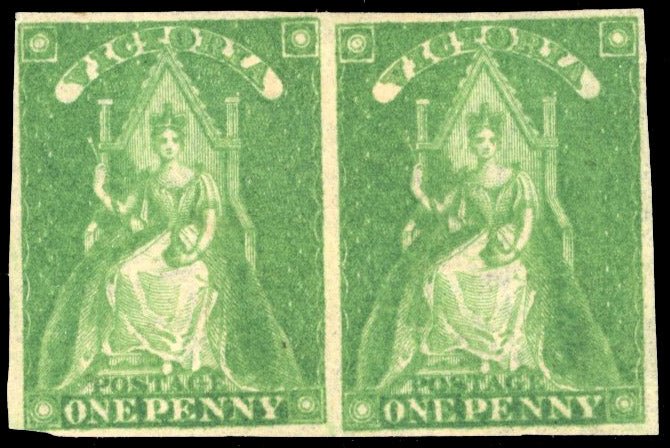 Victoria SG 40 Mint 1856 1d yellow-green watermark large star