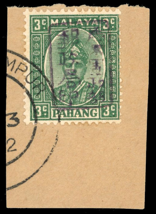Malaya Japanese Occupation SG J177b  Pahang 3c, Chop A in violet, fine used