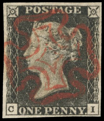 Great Britain SG 2 Used 1840 1d black plate 7 lettered CI