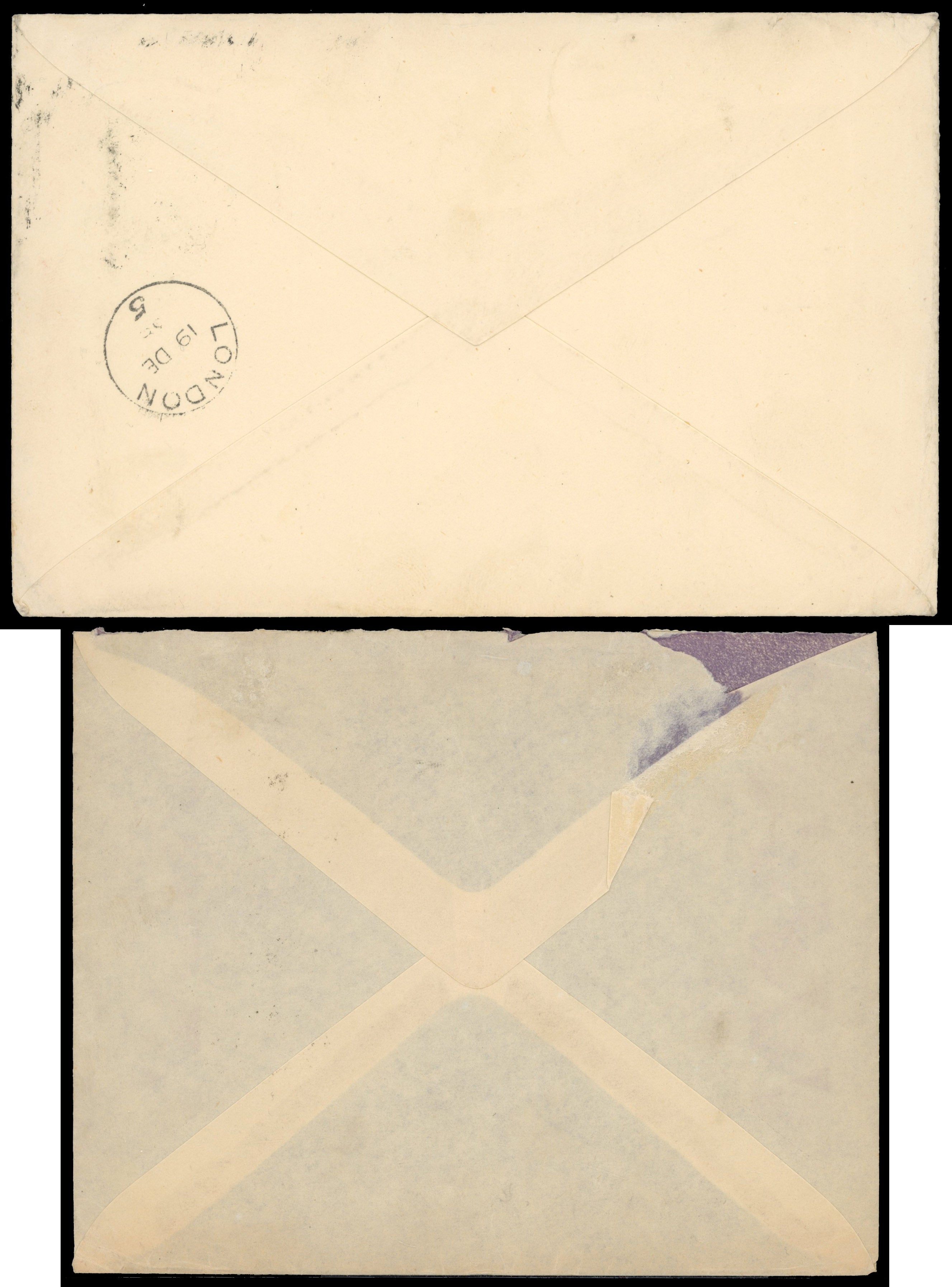 Egypt British Forces SG A12/A13 1938 pair of covers to London with King Fuad 3m and 10m