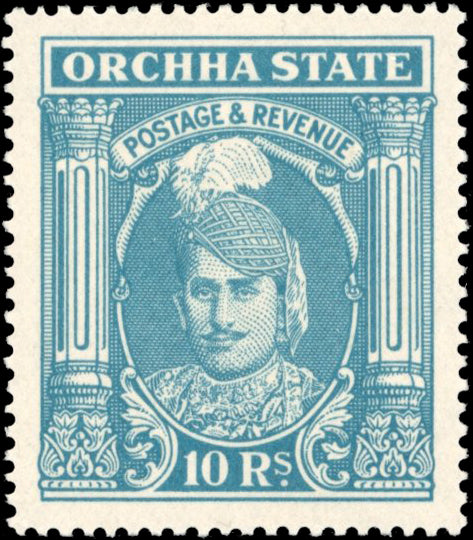 I.F.S. Orchha SG 45 Mint 1939-42 10r turquoise-green