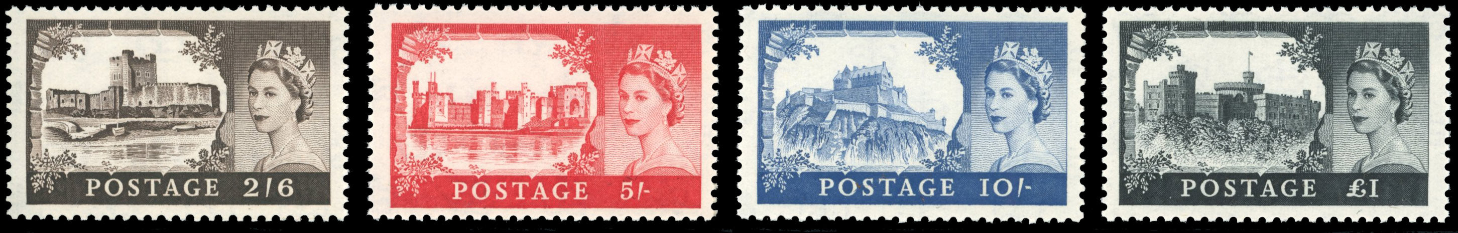 Great Britain SG 595/598 Unmounted Mint 1959-68 Castles De La Rue set of 4 to £1