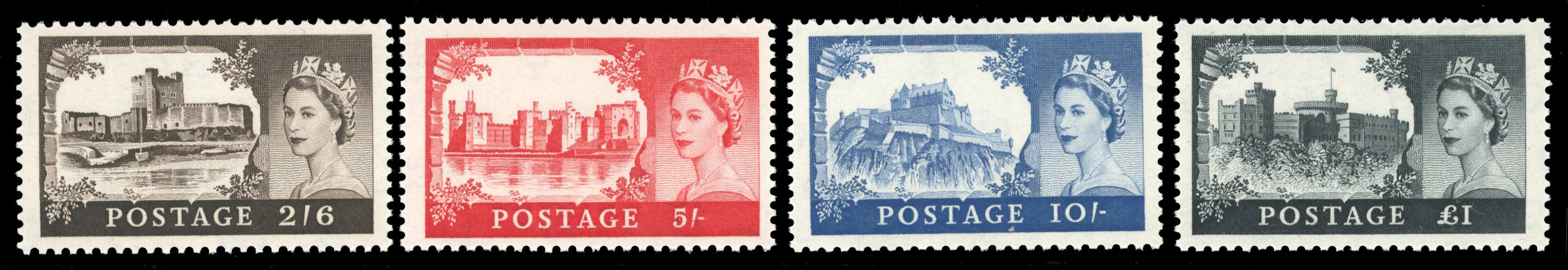 Great Britain SG 595/598 Unmounted Mint 1959-68 Castles De La Rue set of 4 to £1