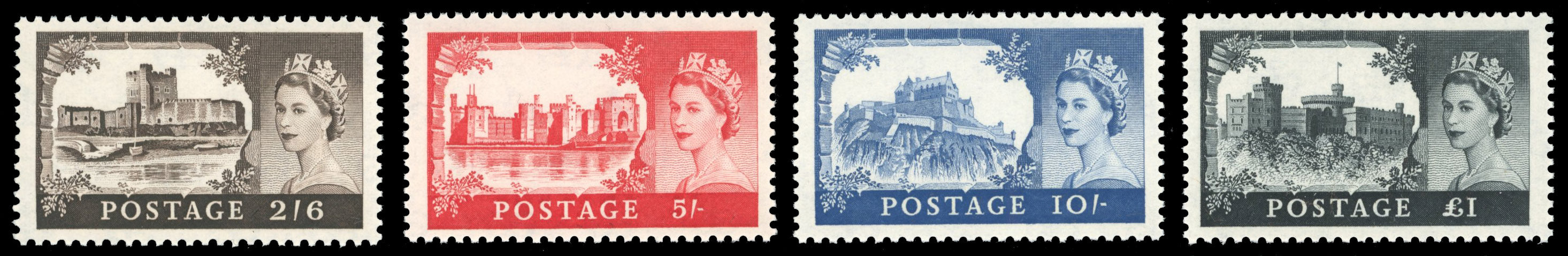 Great Britain SG 595/598 Unmounted Mint 1959-68 Castles De La Rue set of 4 to £1