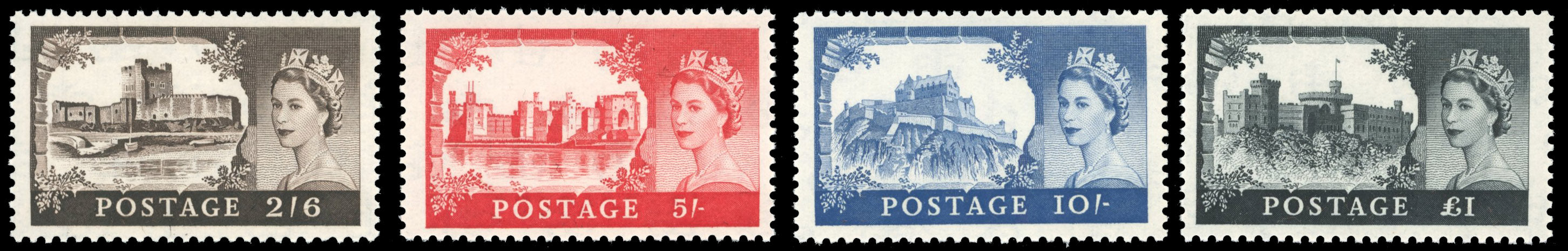 Great Britain SG 595/598 Unmounted Mint 1959-68 Castles De La Rue set of 4 to £1