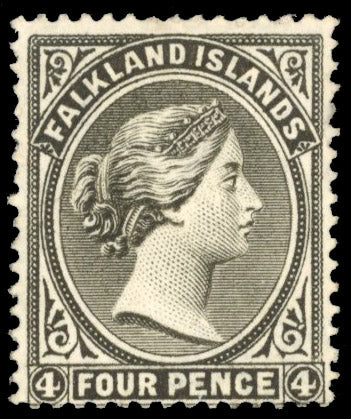 Falkland Islands SG 12x Mint 1889-91 4d olive grey-black watermark CA reversed