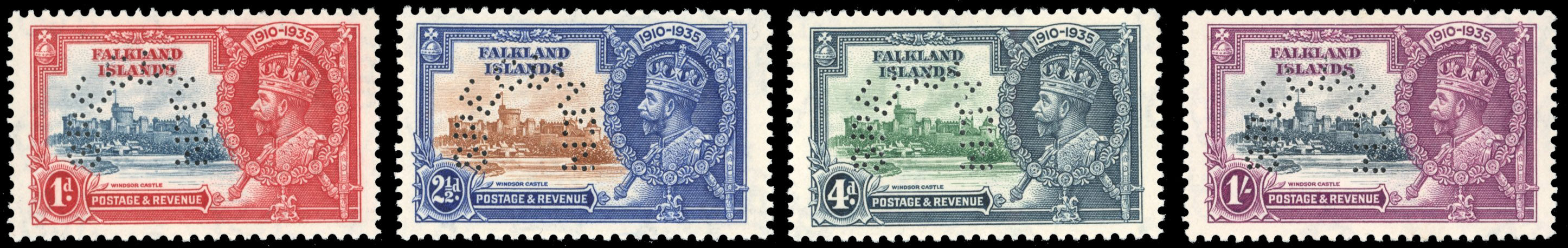 Falkland Islands SG 139s/42s Specimen 1935 Silver Jubilee set of 4