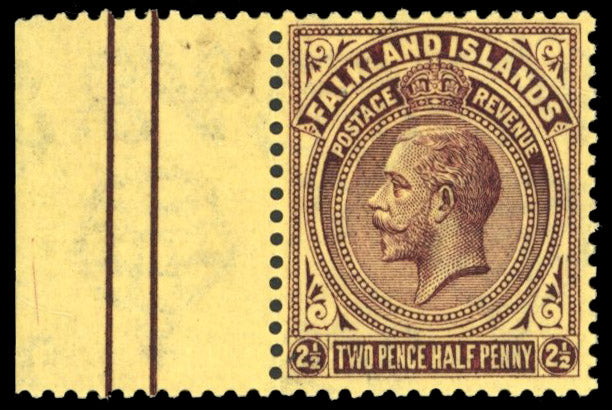 Falkland Islands SG 77ay Mint 1921-28 2½d pale purple on pale yellow variety watermark inverted and reversed