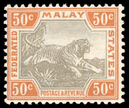Malaya Federated Malay States SG 47 Mint 1904-22 50c grey and orange
