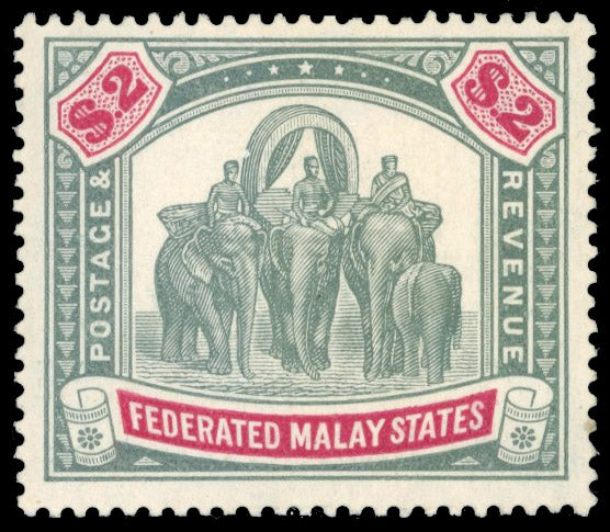 Malaya Federated Malay States SG 49 Mint 1904-22 $2 green and carmine