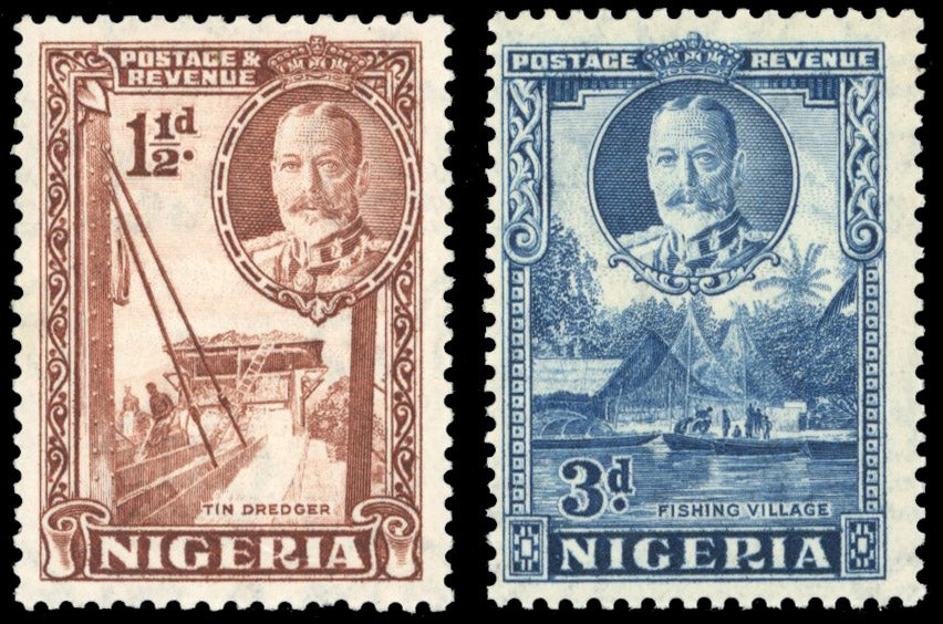 Nigeria SG 36a, 37a Mint 1936 1½d, 3d perf 12½x13½