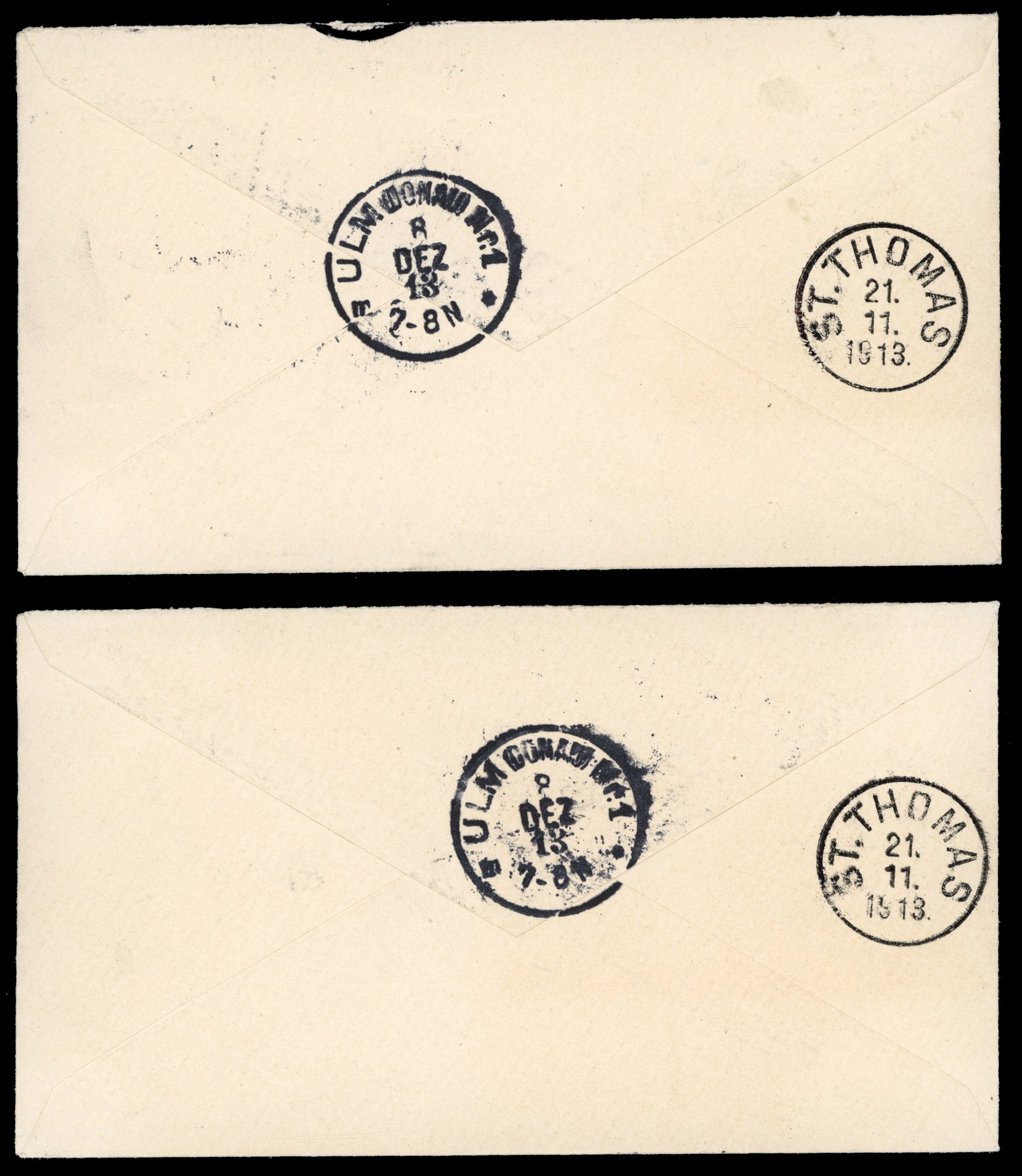 British Virgin Islands SG 69, 71/73 1913 registered cover from Road Town to Germany