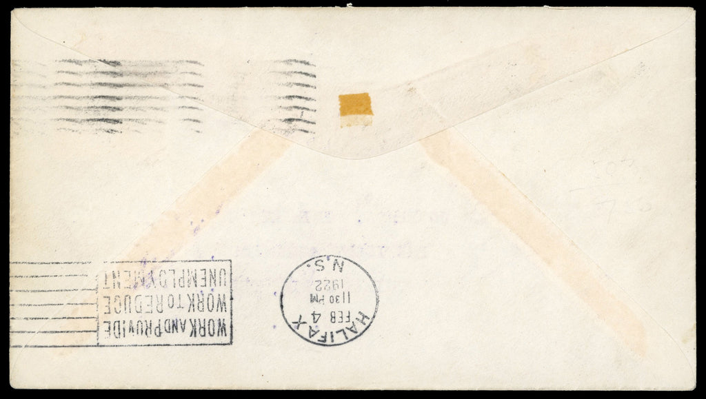 Newfoundland SG 148 1921 cover from St John's to Halifax with 35c red airmail