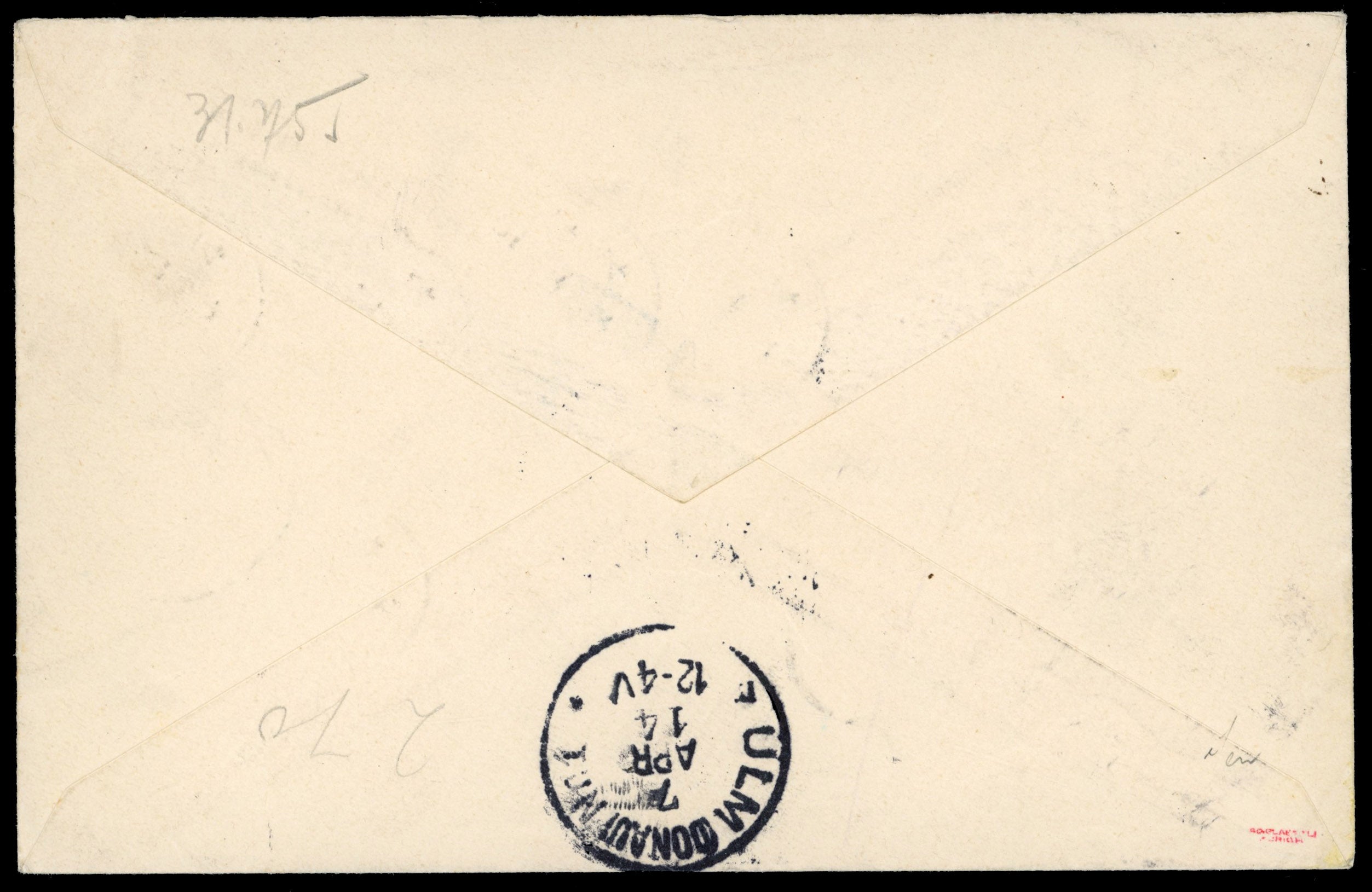 Seychelles SG 72, 75, 77, 79 1914 registered cover to Germany