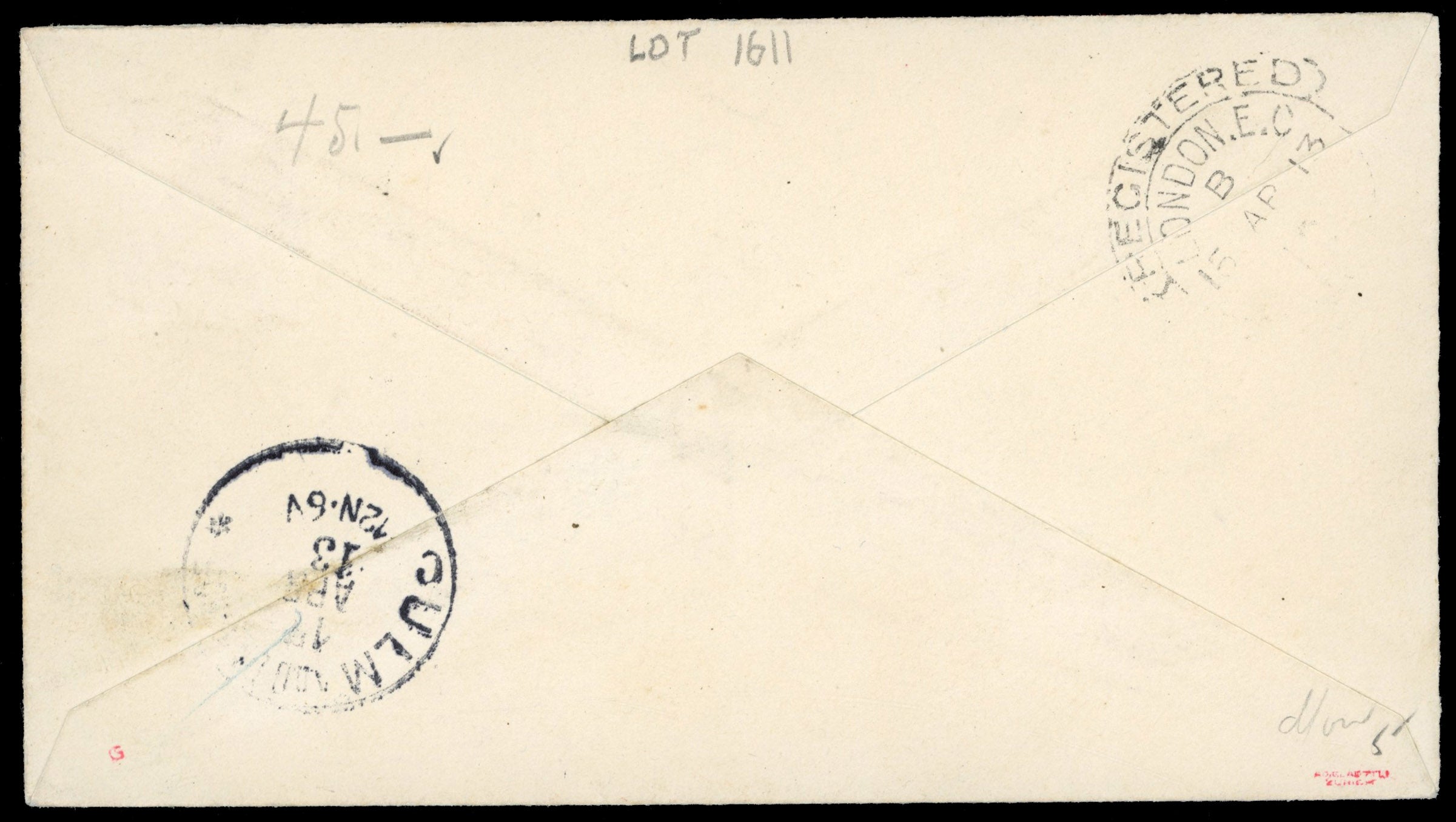 St Vincent SG 91 1913 registered cover to Germany with 1904-11 KEVII 2s purple and blue