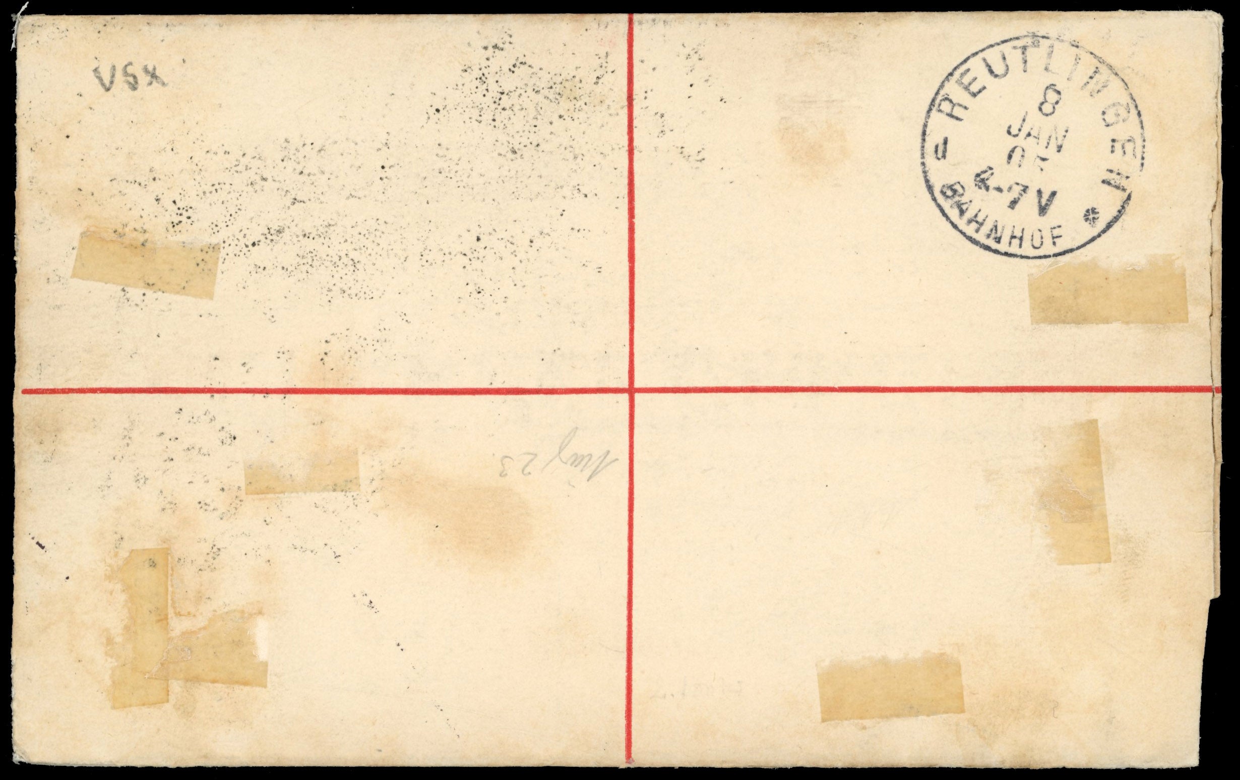 Gibraltar SG 48, 50, 52 Cover 1905 registered postal stationery envelope used to Germany with 1903 2d, 6d, 2s