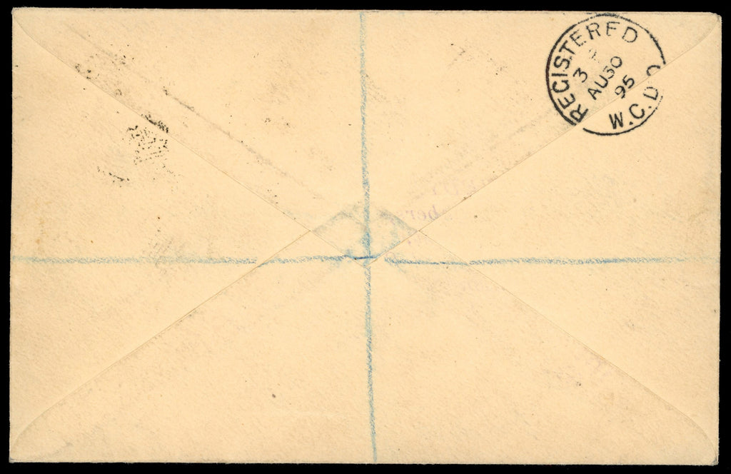 Falkland Islands SG 4, 12, 16/33 1895 registered cover to London with values to 1s