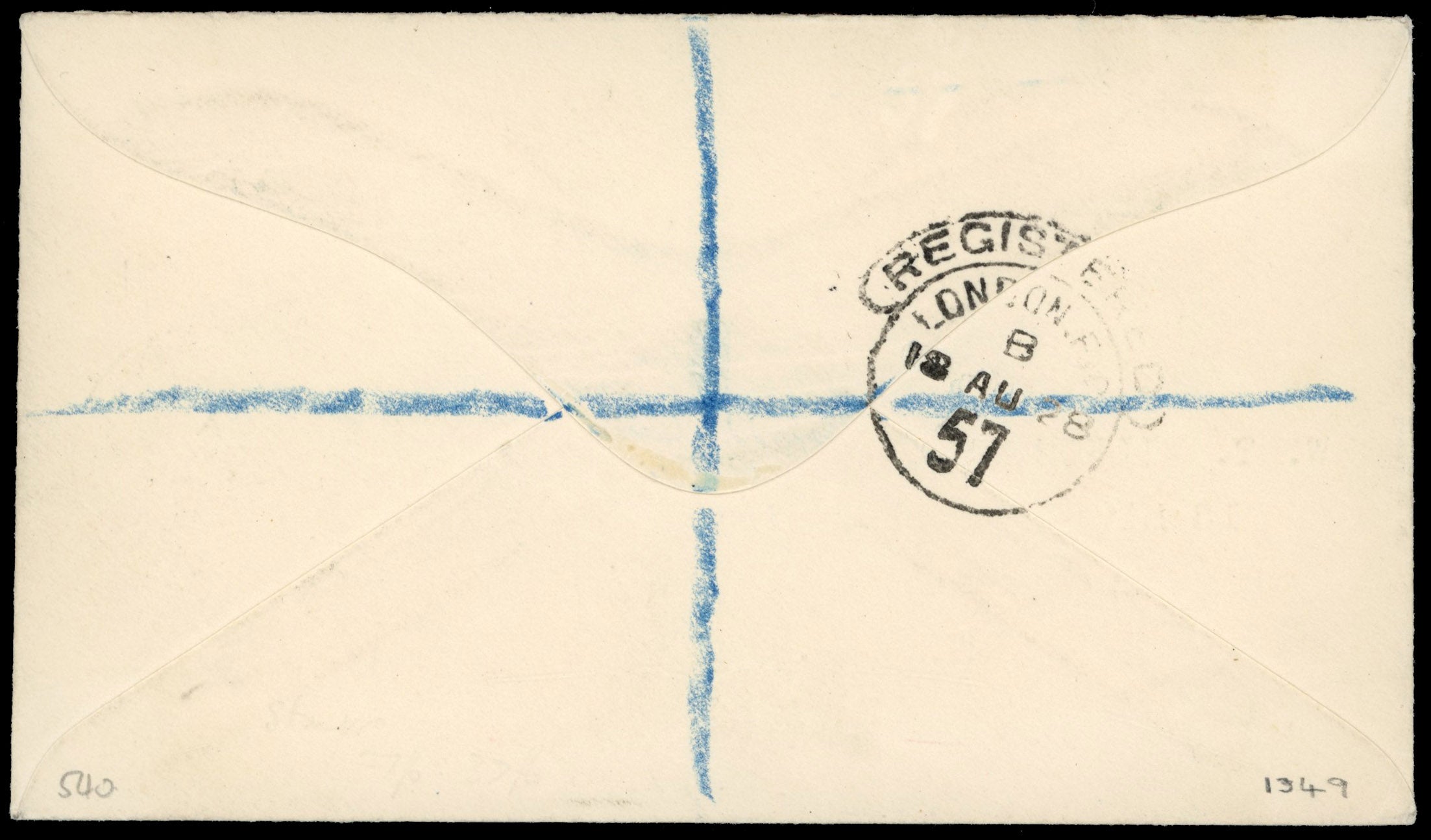 Falkland Islands SG 67b 1928 registered cover from Fox Bay to England with 1912-20 5s maroon