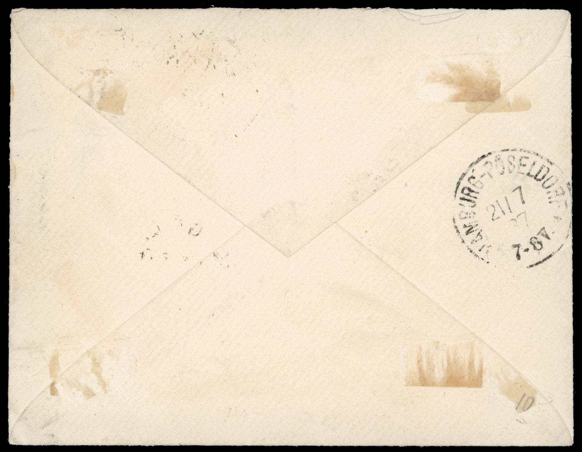 Heligoland SG 15b var 1887 cover to Hamburg with 1875-90 20pf (2½d)