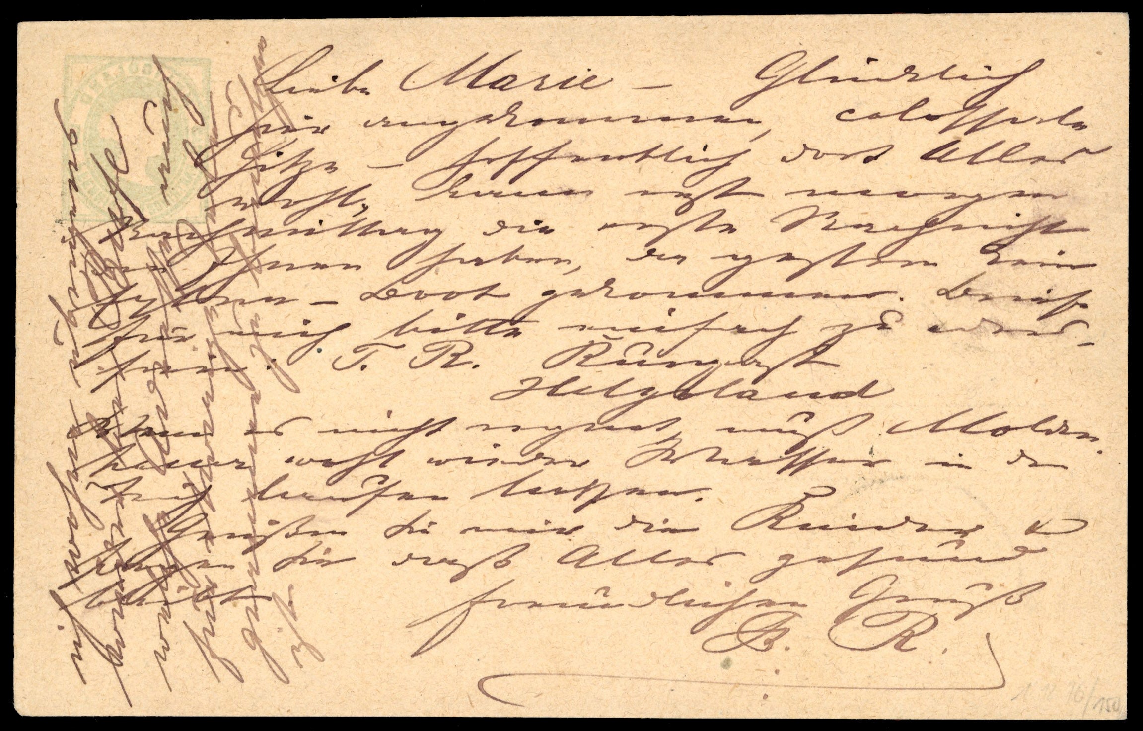 Heligoland 1875 Cover 3pf green postcard used to Hamburg