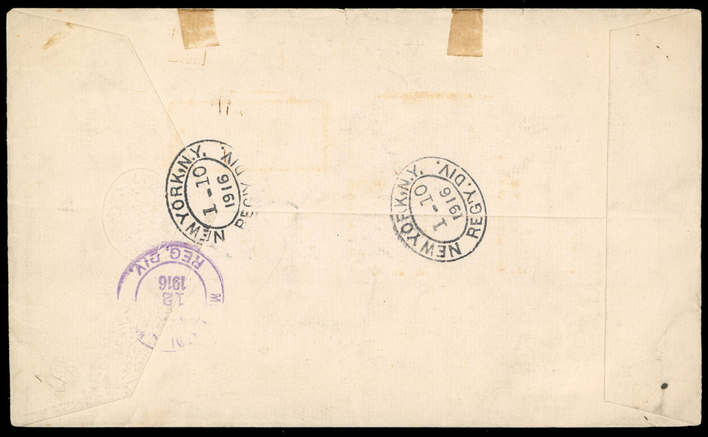 Montserrat SG 28a, 38 1915 registered OHMS cover to USA with 1908-14 2d greyish slate