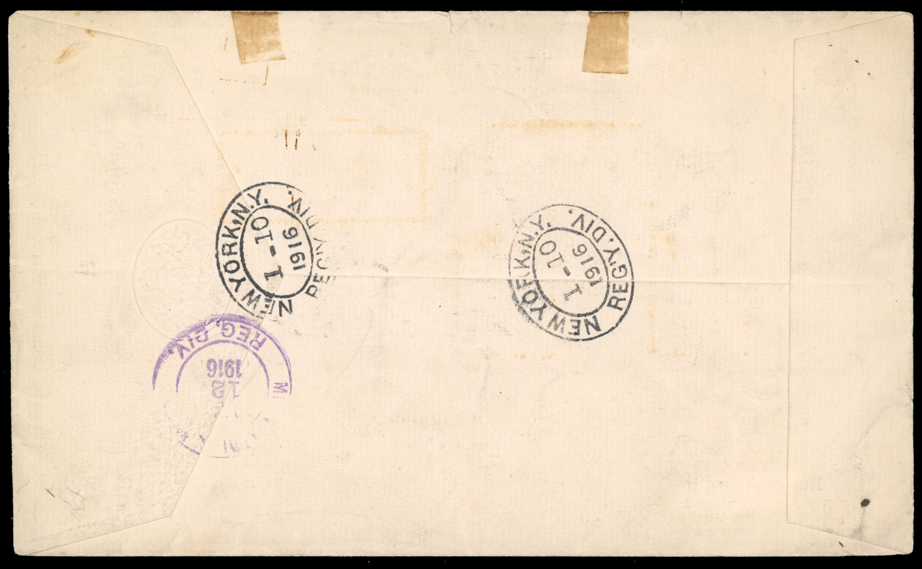 Montserrat SG 28a, 38 1915 registered OHMS cover to USA with 1908-14 2d greyish slate