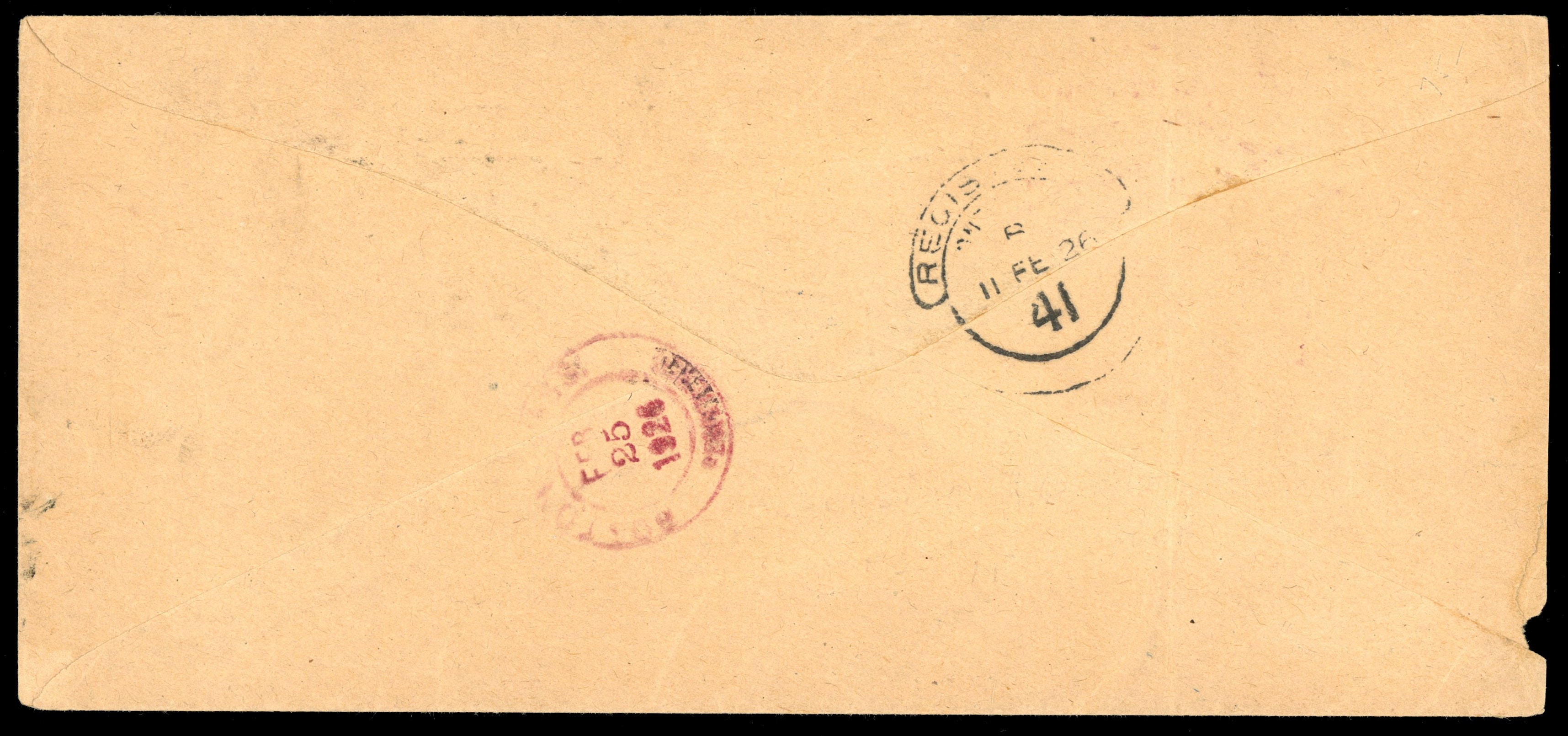 Ascension SG 11, 15 1926 registered OHMS cover to Boston with US Customs auxilliary marking