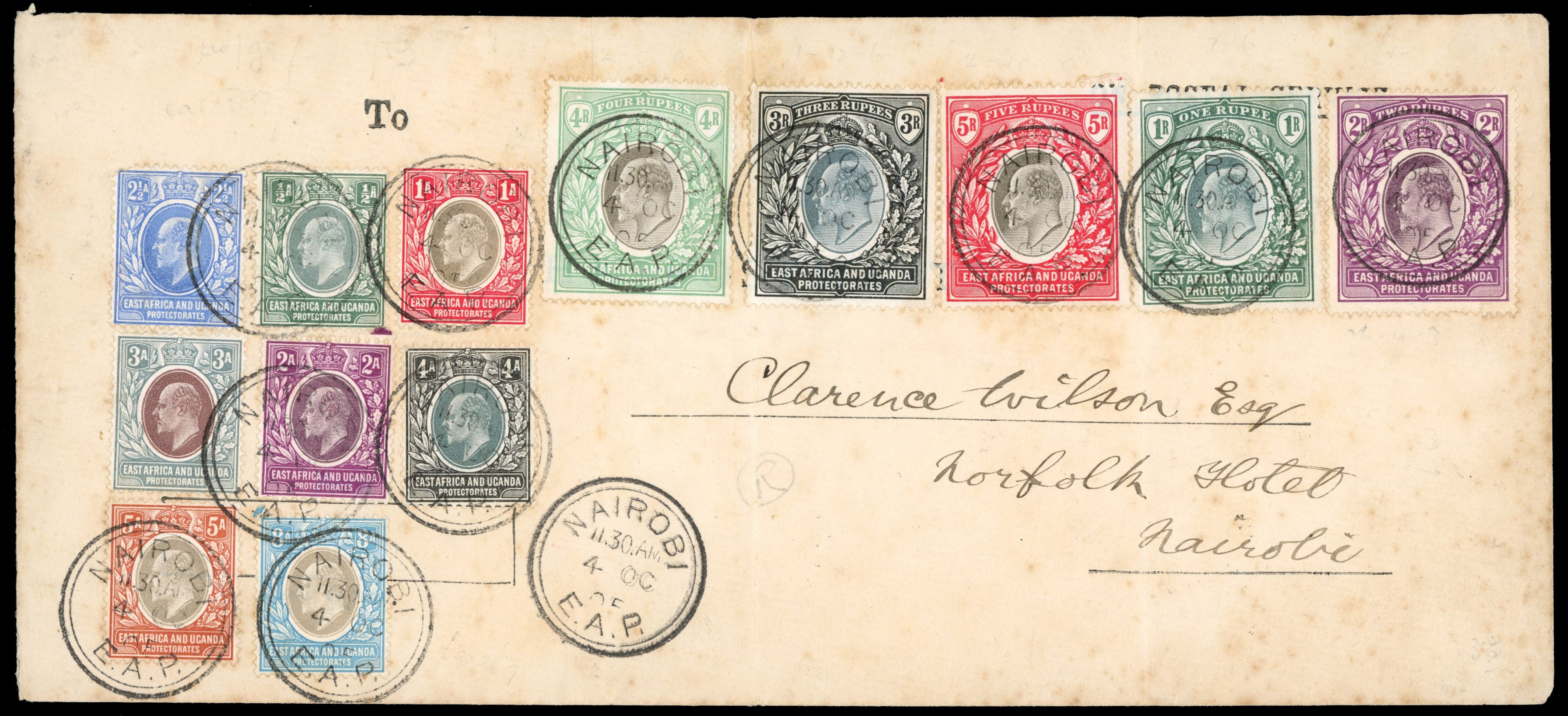 KUT SG 9/13, 17/25 Cover 1903-04 1r to 5r and 1904-07 ½a to 8a