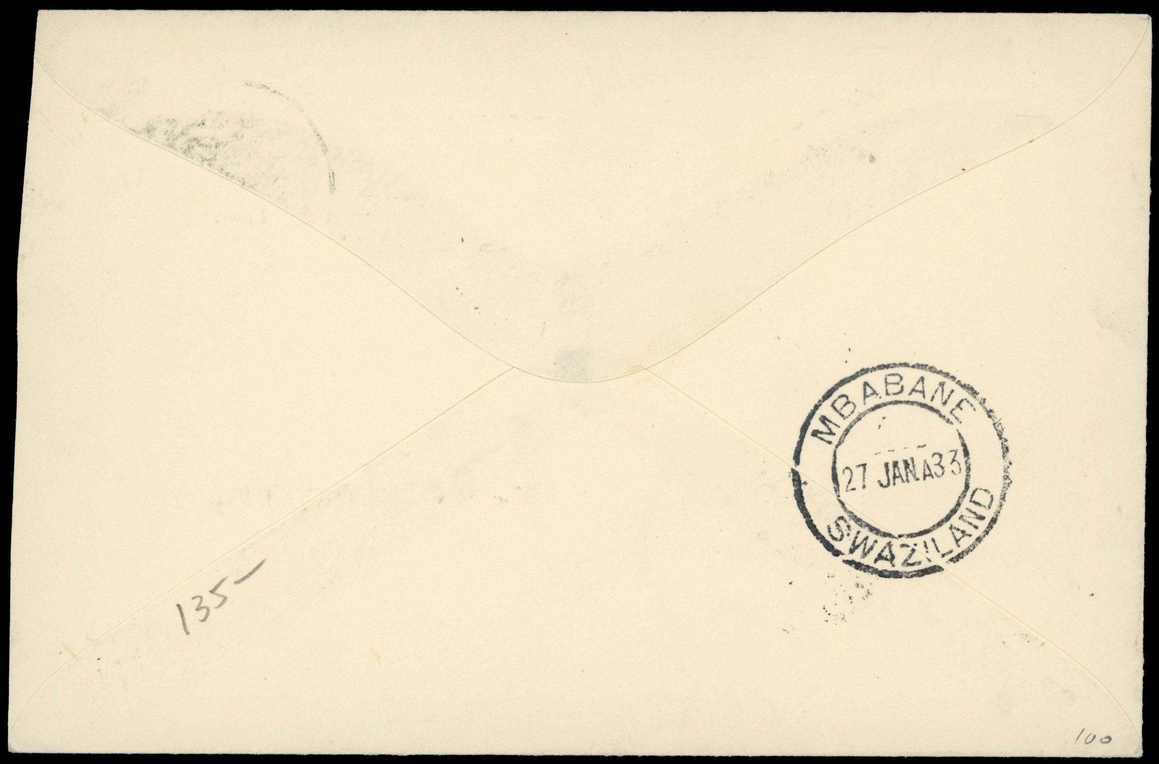 Swaziland SG D1 1933 incoming postage due cover from South Africa