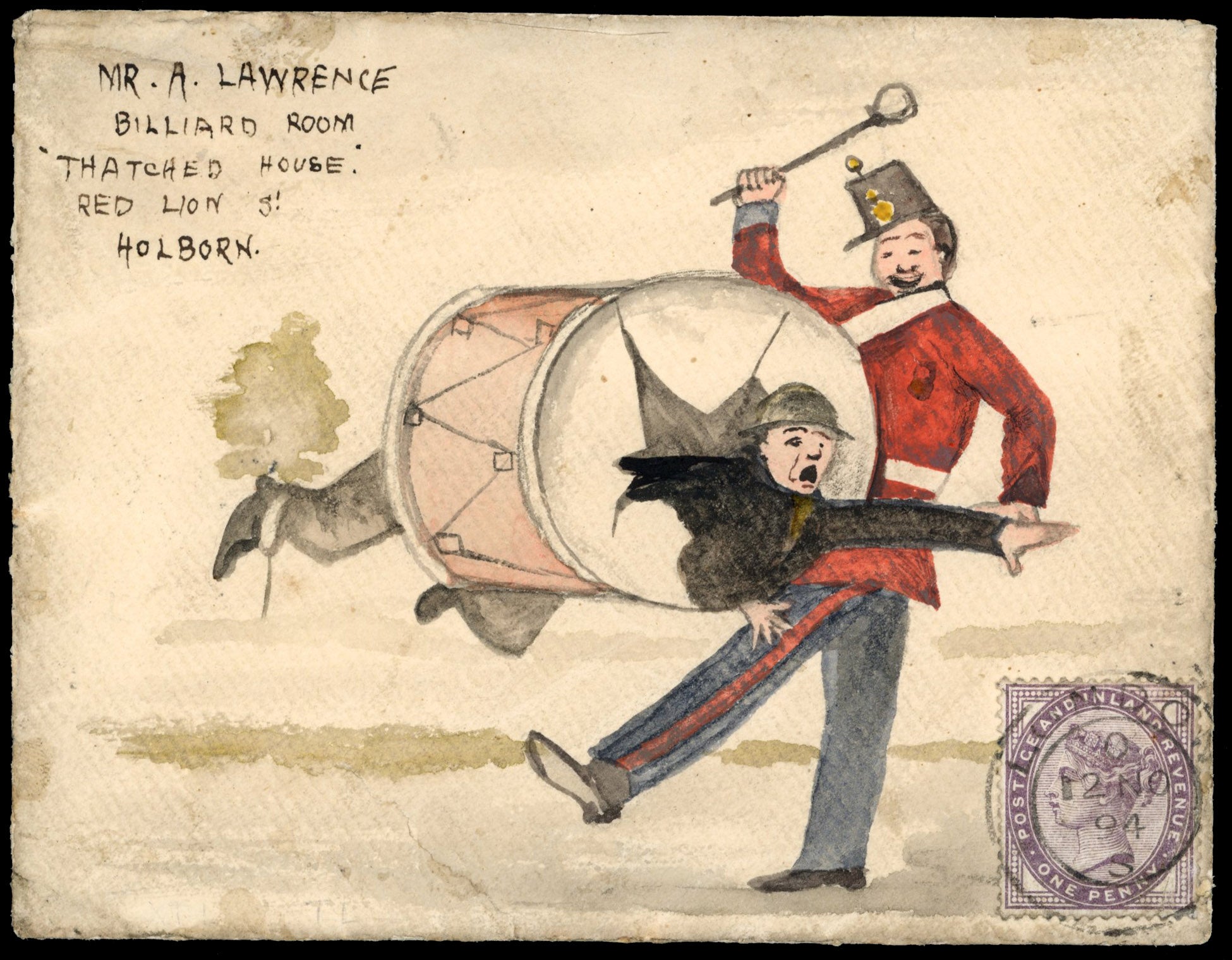 Great Britain SG 172 Cover 1894 hand painted Lawrence envelope to Holborn