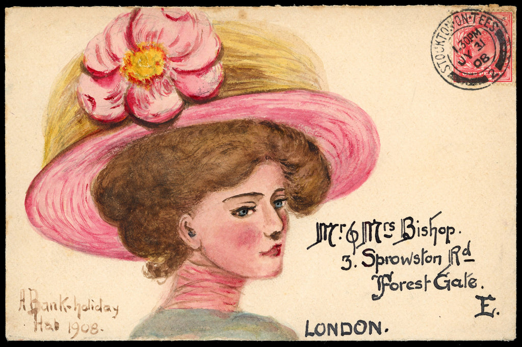 Great Britain SG 219 Cover 1908 hand painted envelope to London