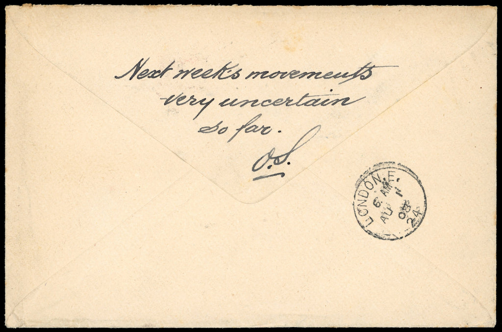 Great Britain SG 219 Cover 1908 hand painted envelope to London