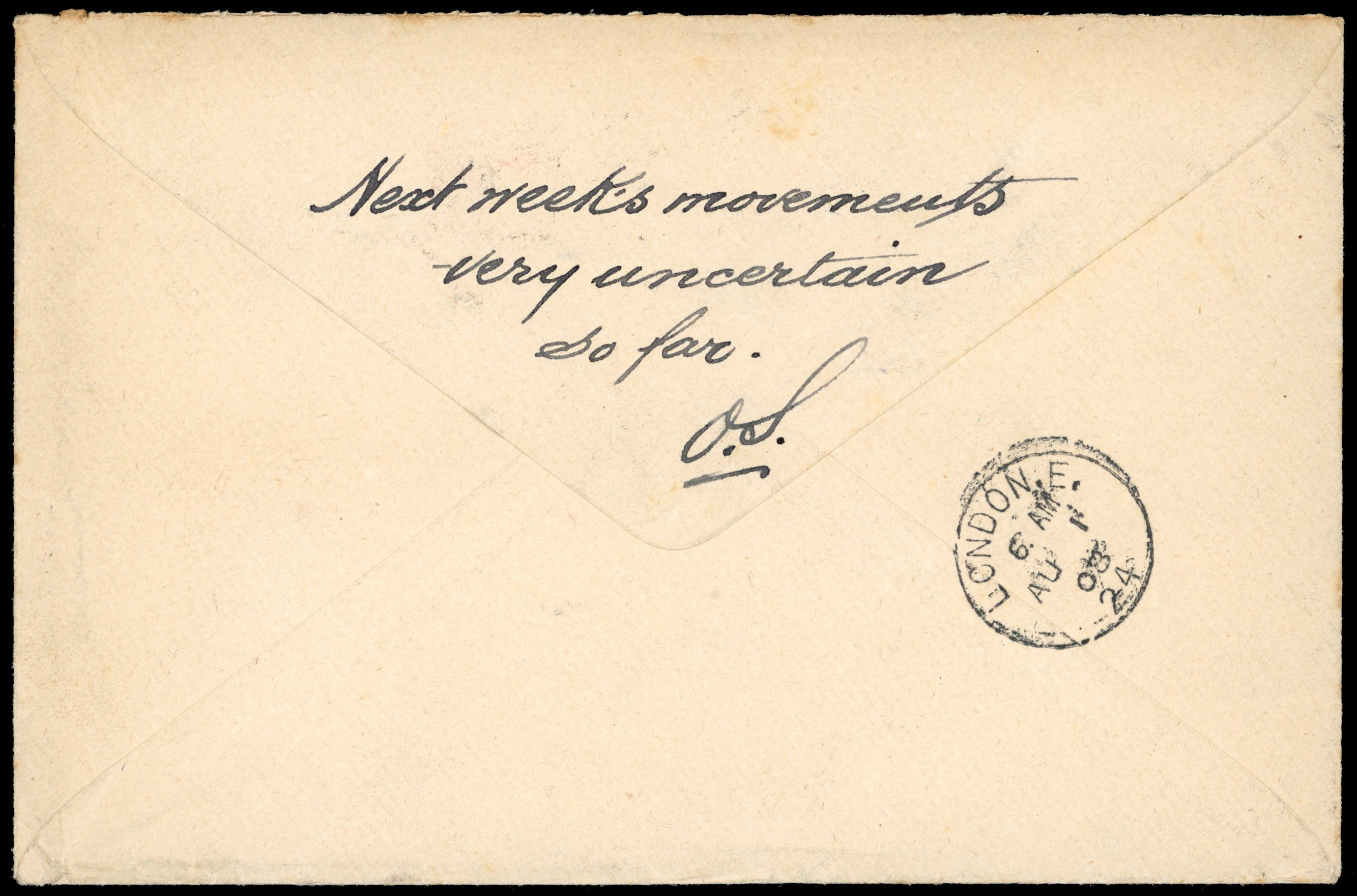 Great Britain SG 219 Cover 1908 hand painted envelope to London