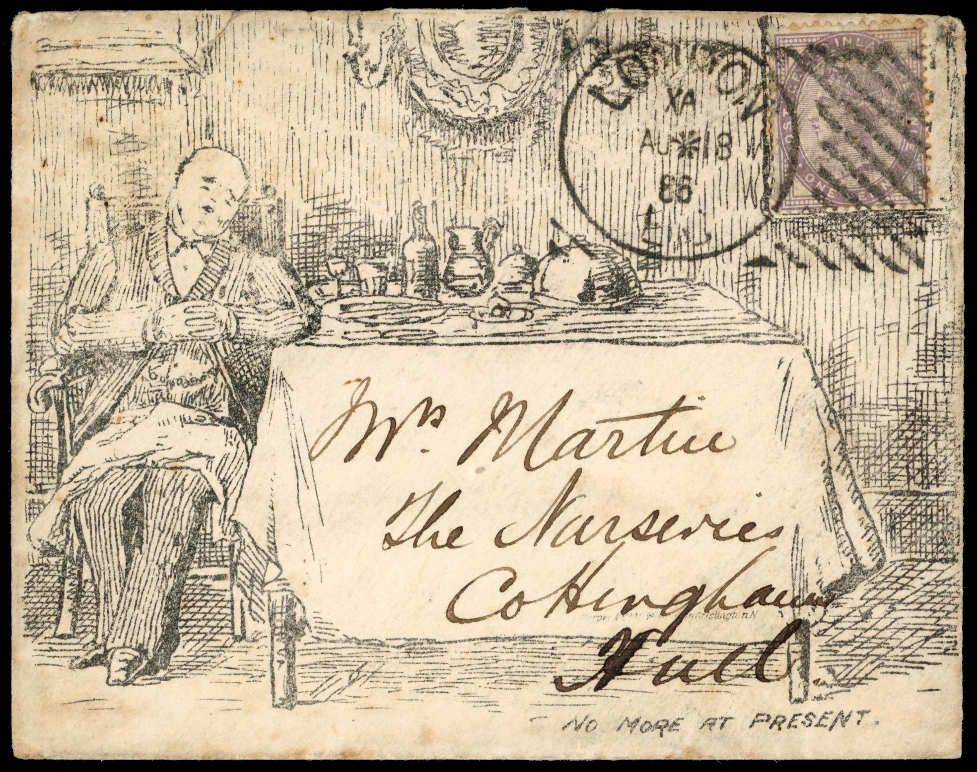Great Britain SG 172 Cover 1886 illustrated envelope from London to Hull