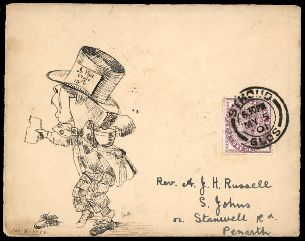 Great Britain 1901-03 group of nine hand drawn covers from Rev Russell 'Alice in Wonderland' correspondence