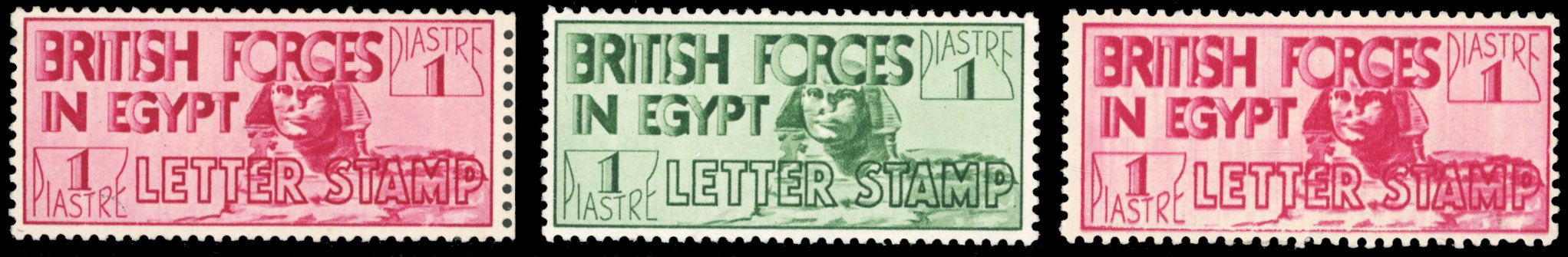 Egypt British Forces SG A7/A9 Mint 1934-35 1p Sphinx set of 3