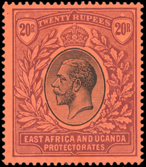 KUT SG 59 Mint 1912-21 20r black and purple on red