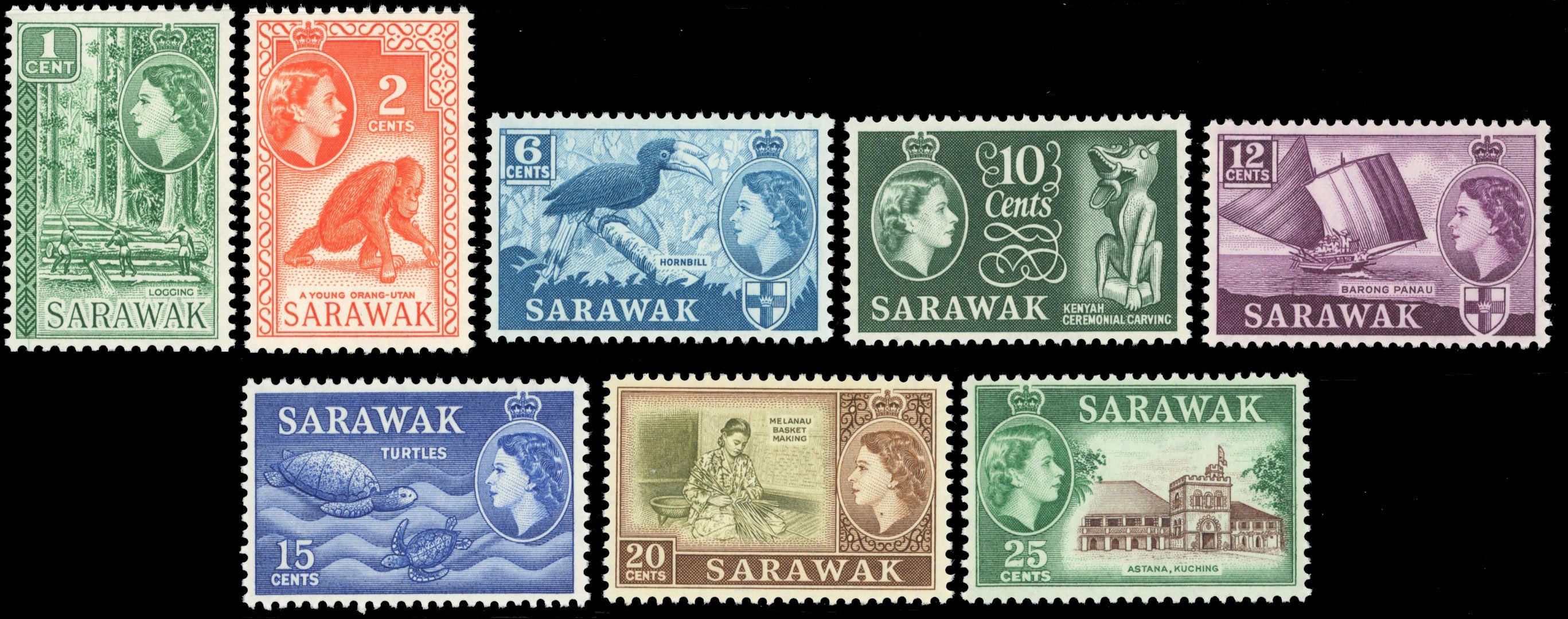 Sarawak SG 204/11 Unmounted Mint 1964-65 QEII set of 8