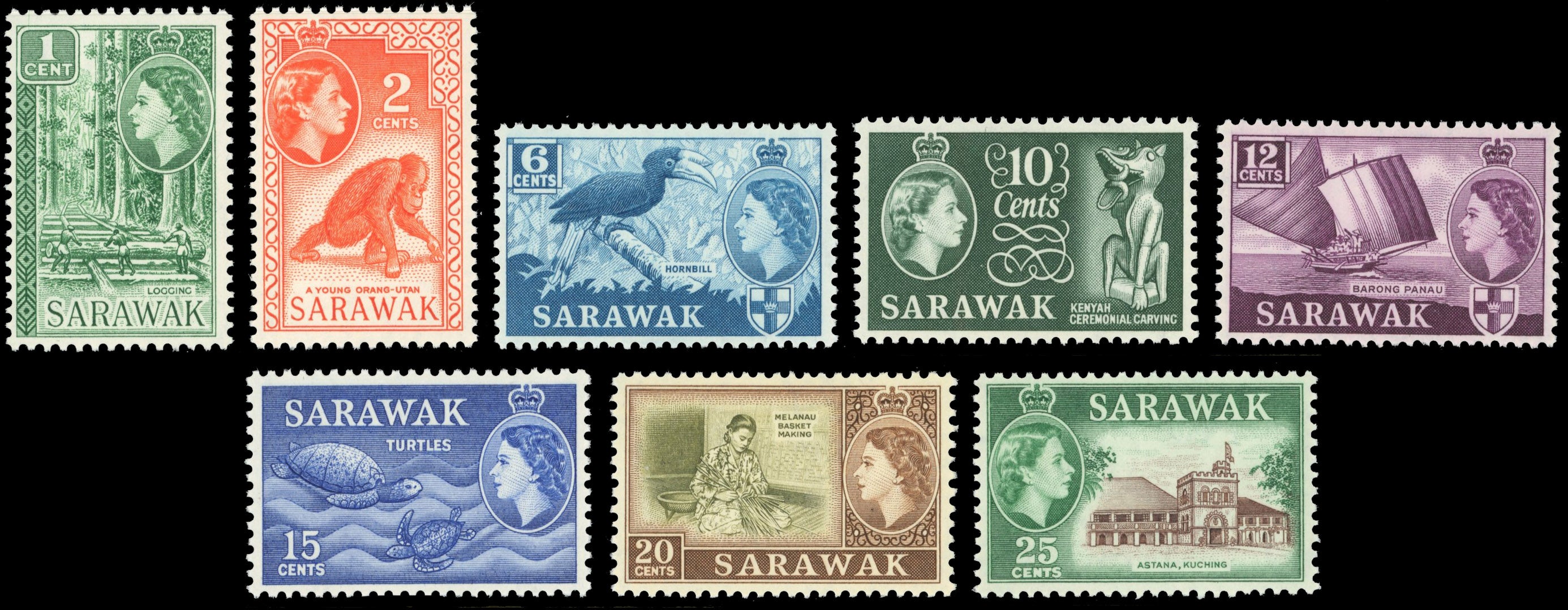 Sarawak SG 204/11 Unmounted Mint 1964-65 QEII set of 8