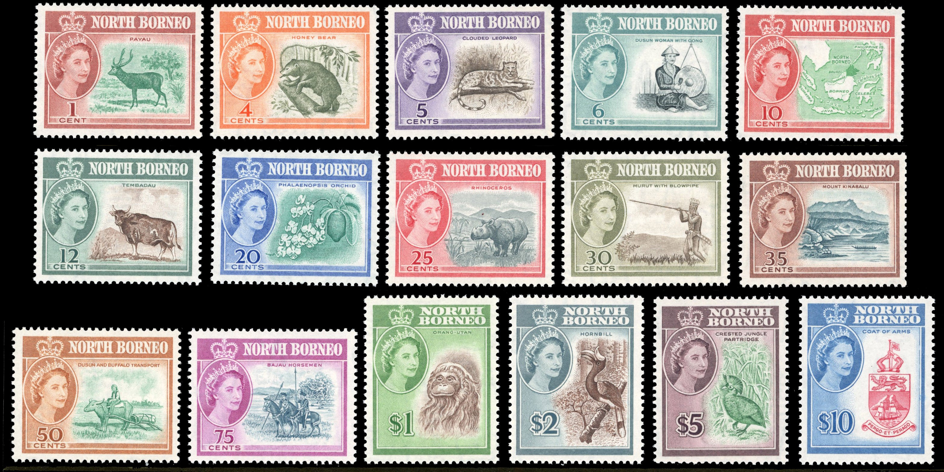 North Borneo SG 391/406 Unmounted Mint 1961 Birds set of 16