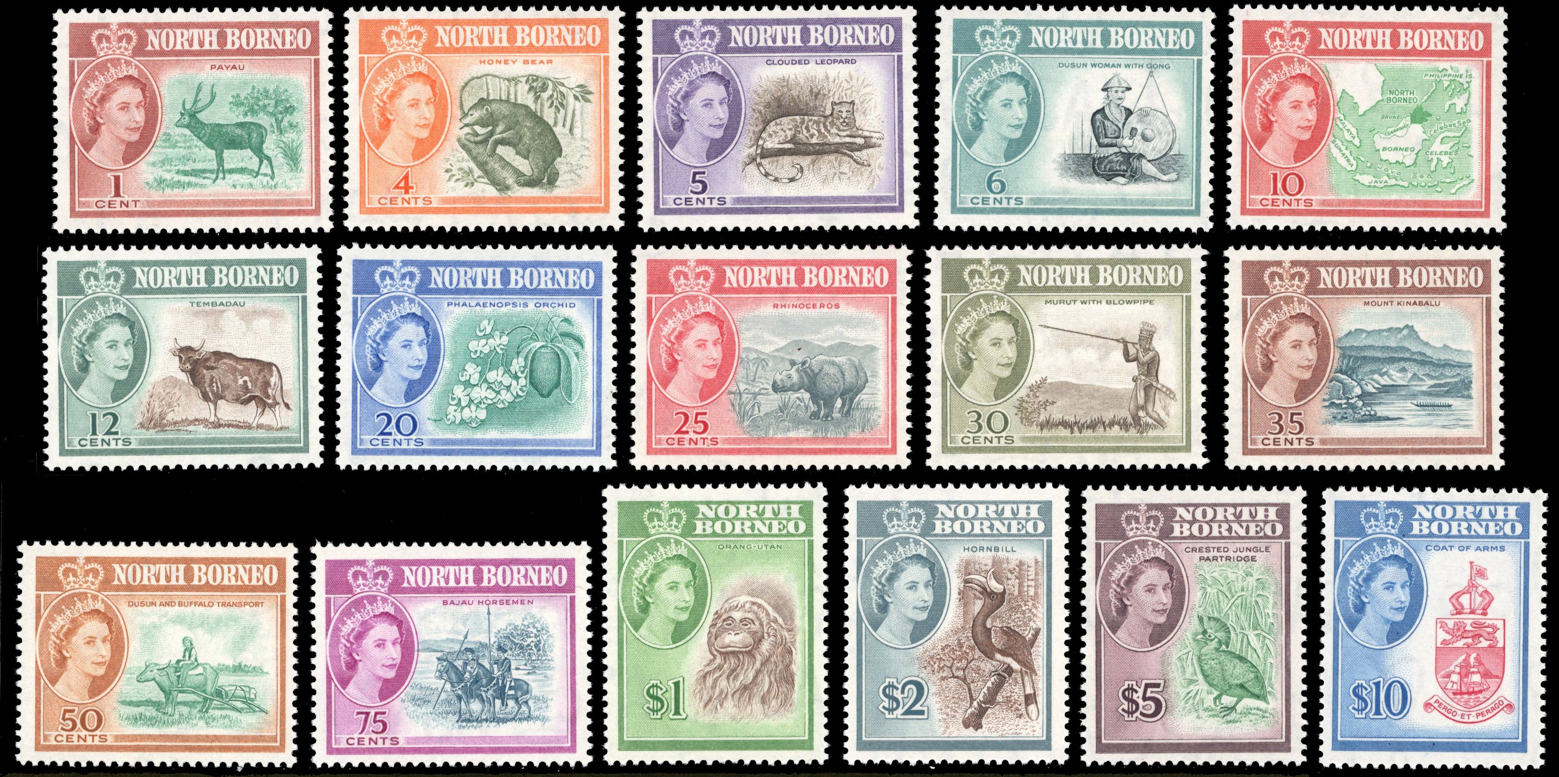 North Borneo SG 391/406 Unmounted Mint 1961 Birds set of 16