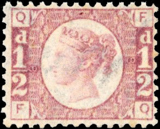 SG48wi 1870 ½d Rose red Pl.8 (Wmk. Inverted) Unused