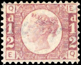 SG48wi 1870 ½d Rose red Pl.8 (Wmk. Inverted) U/M